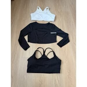 Lot of Fabletics Sports Bras & long sleeve top Plus Size 2XL black/white NWT